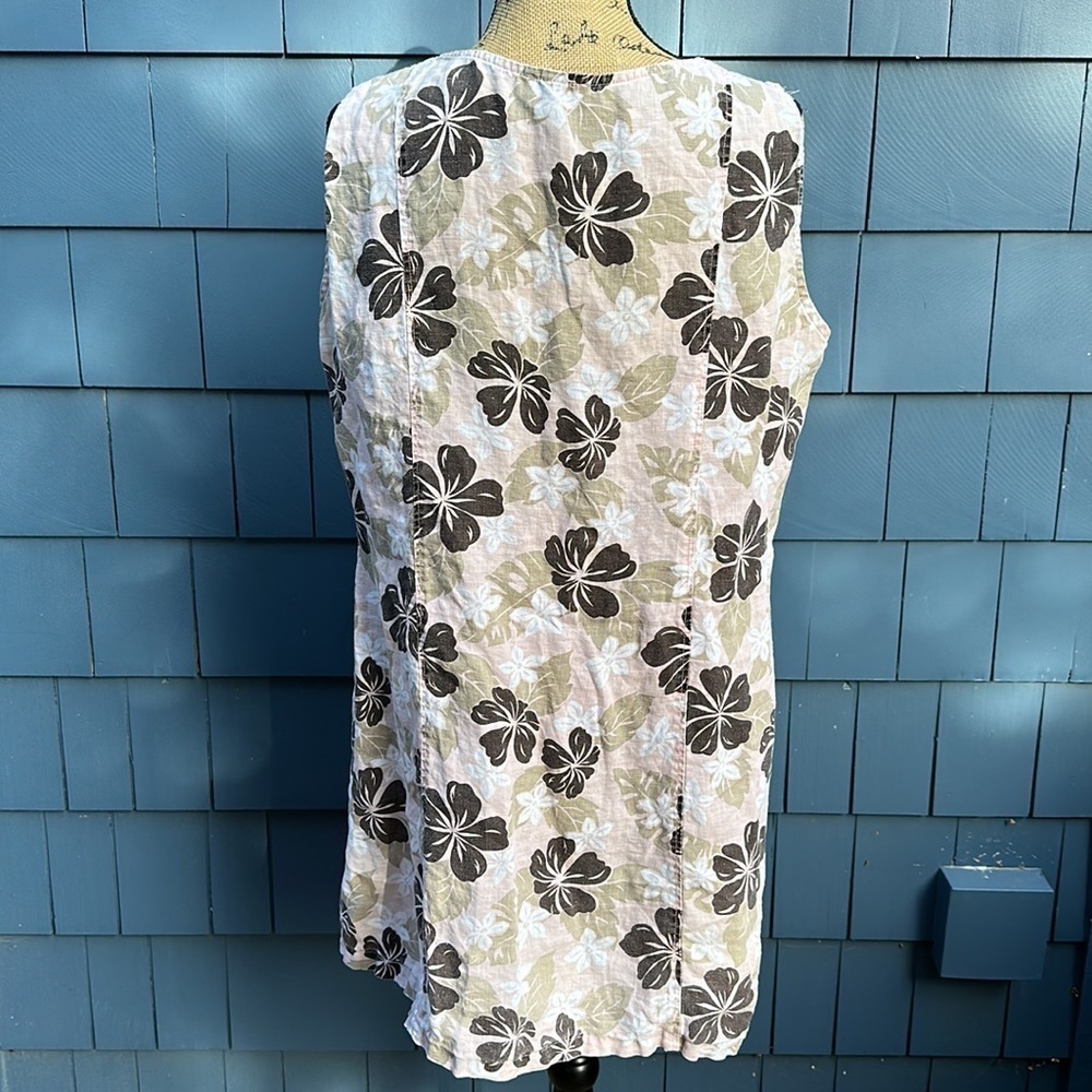 🤎🩷🤎Kaua’ iana Hawiian tank dress linen, pink, tan and brown cotton 1X tiki - Picture 7 of 8